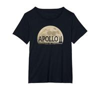 NASA Apollo 11 Moon T-Shirt T-Shirt, Women's Plus, Black, 5X