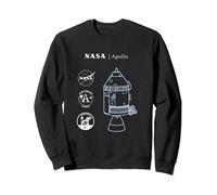 NASA Apollo Spaceship - Magic Blue Diagram - Retun to Moon Sweatshirt