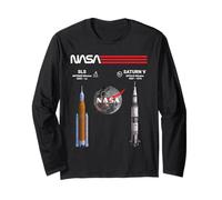 NASA Artemis Apollo Moon Mission SLS Saturn V Long Sleeve T-Shirt