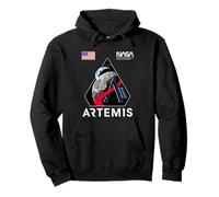 NASA Artemis II Mission Patch Commemorative Retro Worm Logo Pullover Hoodie