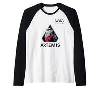 NASA Artemis II Mission Patch Worm Logo Raglan Baseball Tee