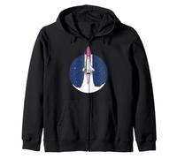 Nasa Artemis II Rocket Launch Space Shuttle Night Sky Zip Hoodie