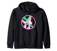 Nasa Artemis II Space Shuttle Rocket Moon Mission Patch Zip Hoodie