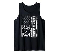 NASA Artemis Mission First Woman To Moon US Flag Distressed Tank Top