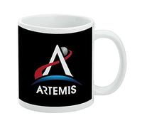 NASA Artemis Moon Logo Ceramic Coffee Mug, Novelty Gift Mugs for Coffee, Tea and Hot Drinks, 11oz, White