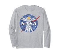 NASA Astronaut Vitruvian Man Distressed Logo Long Sleeve T-Shirt