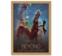 NASA Beyond Solar System Eagle Nebula's Pillars of Creation Poster Artwork Framed Wall Art Print A4 Artery8 Light Oak One Size