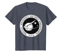 NASA Black and White Retro Circle Logo Graphic T-Shirt, Youth, Heather Blue, 3T