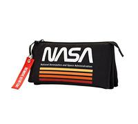NASA Black-FAN Triple Pencil Case, Black, 23 x 11 cm