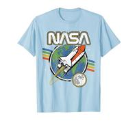 NASA Blast Off Retro Rainbow Stripes Premium T-Shirt T-Shirt, Men, Baby Blue, X-Large