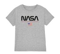 Nasa Boy's Flag T-Shirt, Grey, 9-10 Years