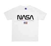 Nasa Boy's Flag T-Shirt, White, 9-10 Years