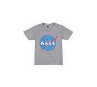Nasa Boy's Original Logo T Shirt, Grey Marl, 7-8 Years UK
