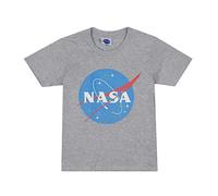 Nasa Boy's Original Logo T Shirt, Grey Marl, 7-8 Years UK