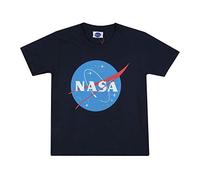 Nasa Boys' ORIGINAL LOGO T-Shirt, Navy, 7-8 Years