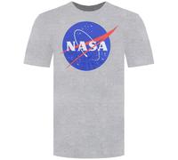 Nasa Men's Circle Logo T Shirt, Grey (Sports Grey Spo), S UK