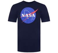 Nasa Circle Logo Short Sleeve Crew Neck Mens Navy T-Shirt TMMTS007NVY