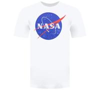 Nasa Circle Logo Short Sleeve Crew Neck Mens White T-Shirt TMMTS007WHT
