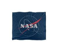 NASA Distressed Logo Silky Touch Super Soft Throw Blanket in Navy | Size: Extra Large NASA Navy Extra Large