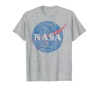 NASA Distressed Vintage Classic Logo T-Shirt, Men, Heather Grey, Large