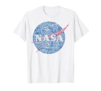 NASA Distressed Vintage Classic Logo T-Shirt, Men, White, Small