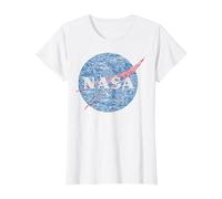 NASA Distressed Vintage Classic Logo T-Shirt, Women, White, X-Small