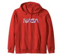 NASA Earth Photo Filled Worm Logo Space Science Zip Hoodie