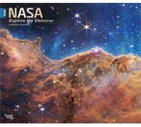 NASA Explore the Universe | 2026 14 x 24 Inch (Hanging) Monthly Deluxe Wall Calendar | Foil Stamped Cover | Plastic-Free | BrownTrout | Space Cosmos Inspiration