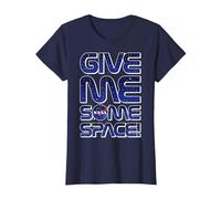 NASA Give Me Some Space Font T-Shirt, Women, Navy Blue, Large