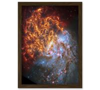 NASA Hubble James Webb Telescope Spiral Galaxy NGC 1087 Framed Art A4 Artery8 Brown A4