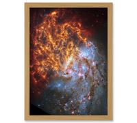 NASA Hubble James Webb Telescope Spiral Galaxy NGC 1087 Framed Art A4 Artery8 Light Oak A4