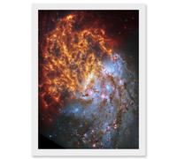 NASA Hubble James Webb Telescope Spiral Galaxy NGC 1087 Framed Art A4 Artery8 White A4