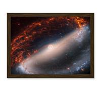 NASA Hubble James Webb Telescope Spiral Galaxy NGC 1300 Framed Art A4 Artery8 Brown A4