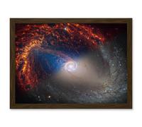 NASA Hubble James Webb Telescope Spiral Galaxy NGC 1512 Framed Art A4 Artery8 Brown A4