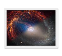 NASA Hubble James Webb Telescope Spiral Galaxy NGC 1512 Framed Art A4 Artery8 White A4