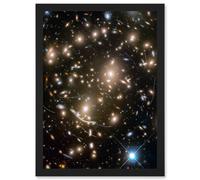 NASA Hubble Telescope Asteroids Field Abell 370 Galaxy Asteroid Trails Framed Art Print Artery8 Black W12 inch x H16 inch