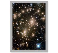 NASA Hubble Telescope Asteroids Field Abell 370 Galaxy Asteroid Trails Framed Art Print Artery8 Grey A4