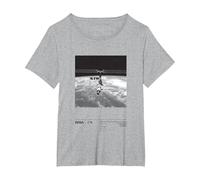 NASA International Space Station Black and White T-Shirt, Women's Plus, Heather Grey, 3X