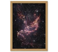NASA James Webb Telescope Cluster's Dusty Ribbons Star Formation Artwork Framed Wall Art Print A4 Artery8 Light Oak One Size