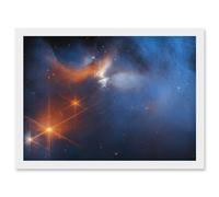 NASA James Webb Telescope Dark Side Pre-Stellar Ice Chemistry Artwork Framed Wall Art Print A4 Artery8 White One Size