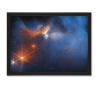 NASA James Webb Telescope Dark Side Pre-Stellar Ice Chemistry Artwork Framed Wall Art Print A4 Artery8 Black One Size