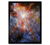 NASA James Webb Telescope Massive Cluster Born N79 Framed Art 12x16 Artery8 Black W12 inch x H16 inch