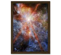 NASA James Webb Telescope Massive Cluster Born N79 Framed Wall Art A4 Artery8 Brown A4