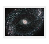 NASA James Webb Telescope NGC 1433 Intricate Network Gas Dust Galaxies Artwork Framed Wall Art Print A4 Artery8 White One Size