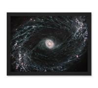 NASA James Webb Telescope NGC 1433 Intricate Network Gas Dust Galaxies Artwork Framed Wall Art Print A4 Artery8 Black One Size