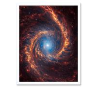 NASA James Webb Telescope Spiral Galaxy NGC 1566 Framed Wall Art 12x16 Artery8 White W12 inch x H16 inch