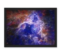 NASA James Webb Telescope The Enduring Stellar Lifecycle in 30 Doradus Artwork Framed Wall Art Print A4 Artery8 Black One Size