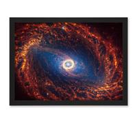NASA James Webb Telescope View of Spiral Galaxy NGC 1512 Framed Art A4 Artery8 Black A4