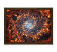 NASA James Webb Telescope View of Spiral Galaxy NGC 628 Framed Art A4 Artery8 Brown A4