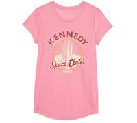 NASA Kennedy Space Center Red 3D Text T-Shirt, Girls, Pink, X-Small